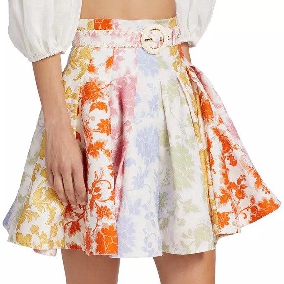 Zimmermann Rainbow Multi Linen Skirt Size 0 NWT - Picture 6 of 9
